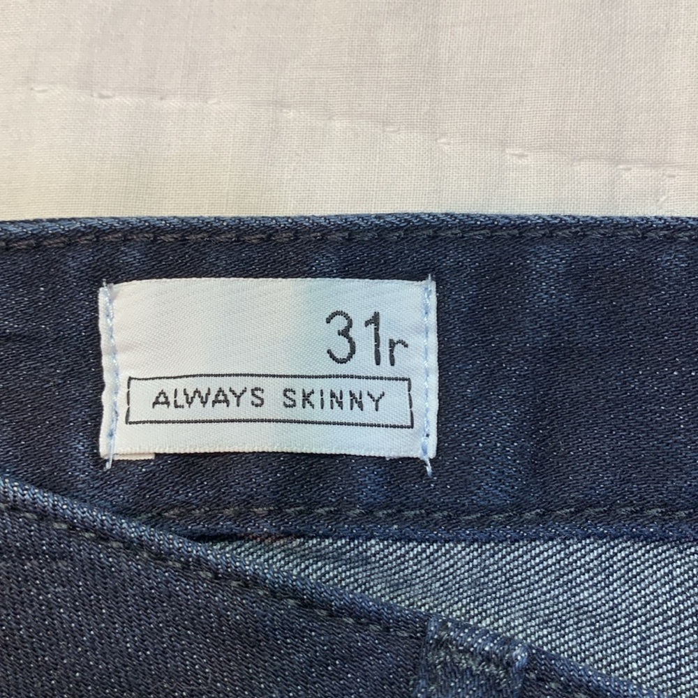 Gap 1969 Dark Wash Mid-Rise Stretch Denim Jeans | Straight Skinny Fit 31R - Picture 2 of 7